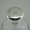 Edwardian Silver Top Perfume Bottle with Hinged Embossed Garland and Bow Pattern Lid
