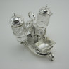 Victorian Cast Novelty Silver Plated Cruet Set With Standing Donkey (c.1880)