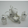 Victorian Cast Novelty Silver Plated Cruet Set With Standing Donkey