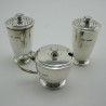 Smart Boxed Silver Conderment Set in Art Deco Style