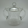 Edwardian Silver and Glass Lidded Jar with Pull Off Silver Lid (1906)