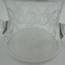 Edwardian Silver and Glass Lidded Jar with Pull Off Silver Lid
