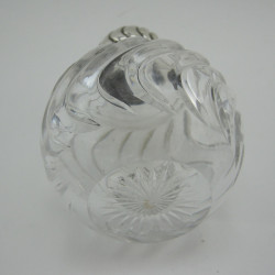 Stylish Victorian Silver Perfume Bottle with Spiral Embossed Screw Down Top