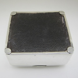Plain Edwardian Silver Square Trinket or Cigarette Box