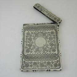 Victorian Shaped Rectangular Silver Visiting Card Case (1899)