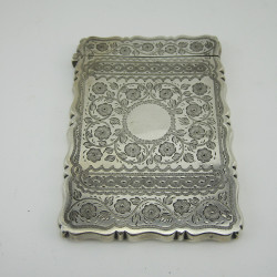 Victorian Shaped Rectangular Silver Visiting Card Case