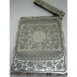 Victorian Shaped Rectangular Silver Visiting Card Case