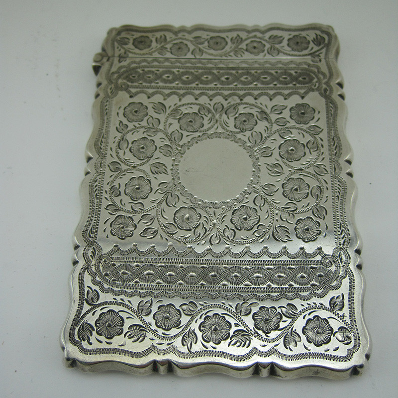 Victorian Shaped Rectangular Silver Visiting Card Case (1899)