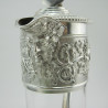 Victorian Silver Claret Jug with Hinged Lid Lion and Shield Finial