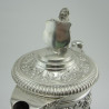 Victorian Silver Claret Jug with Hinged Lid Lion and Shield Finial