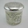 Victorian Reynolds Angel Style Silver Dressing Table Jar (1900)