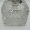 Large Goliath Victorian Silver and Cut Glass Square Ink Bottle