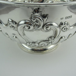 Large Late Victorian Silver Rose Bowl