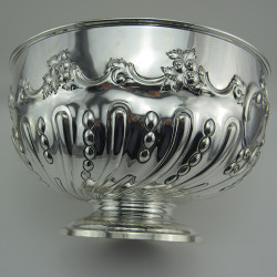 Large Late Victorian Silver Rose Bowl