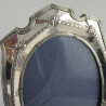 Large Antique Silver Photo Frame in Oval Shaped Form