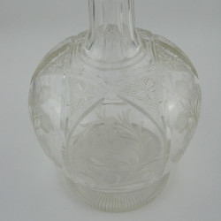 Beautiful Cut Glass and Engraved Walker & Hall Silver Neck Decanter
