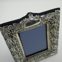 Decorative Edwardian Rectangular Silver Photo Frame