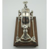 Unusual Late Victorian Novelty Oak and Silver Plated Table Bell