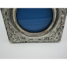Ornate Edwardian Silver Photo Frame Square Body with Round Window