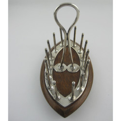 Unusual Victorian Oak and Silver Plated Toast Rack