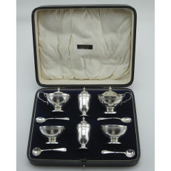 Good Quality Boxed Silver Condiment Set (1933)