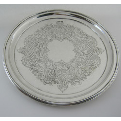 Decorative Edwardian John Round Embossed Silver 10” Salver (1905)