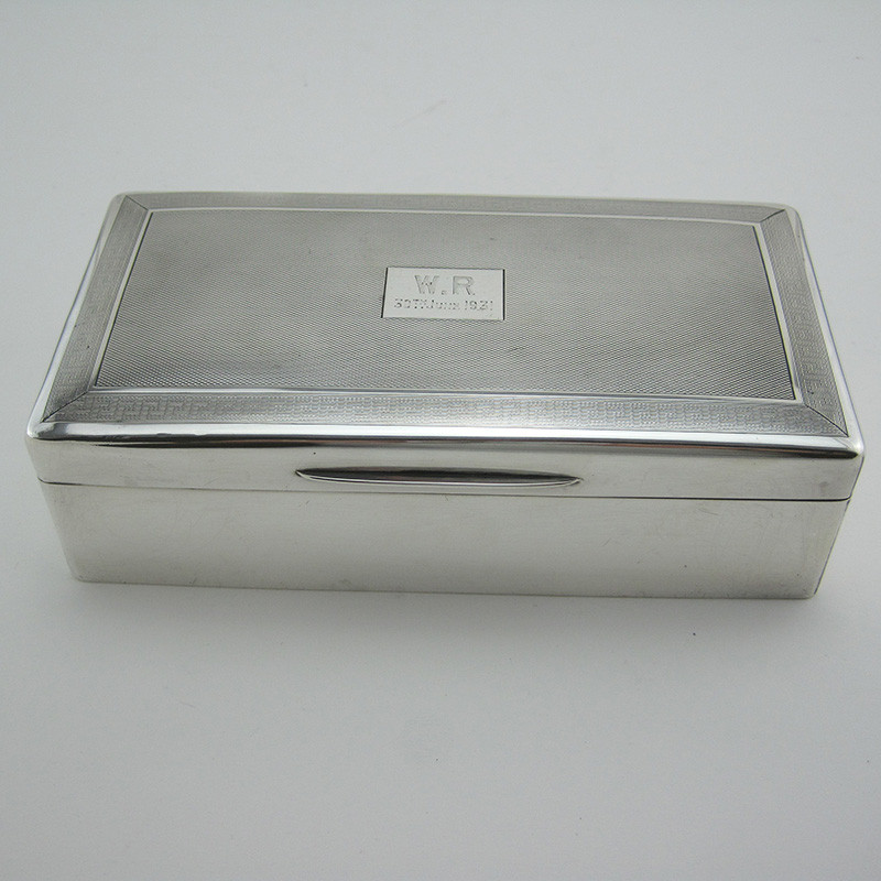 Good Quality Cedar Lined Silver Cigar or Trinket Box (1930)