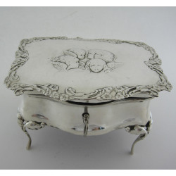 Decorative Reynolds Style William Comyns Silver Dressing Table Jewellery or Trinket Box