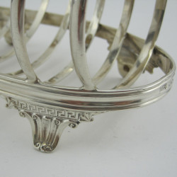Late Victorian Silver Barrel Shaped Toast Rack