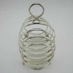 Late Victorian Silver Barrel Shaped Toast Rack
