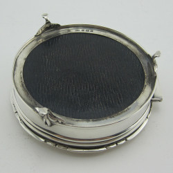Elegant Silver Jewellery or Trinket Box in Cylindrical Form