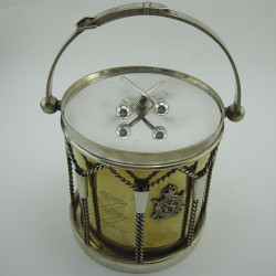 Decorative Silver Plated and Guilt Military Drum Style Barrel (c.1900)