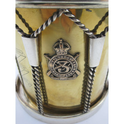 Decorative Silver Plated and Gilt Military Drum Style Barrel