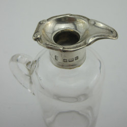 Bottle Shaped Form Silver and Glass Whisky Noggin