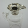 Bottle Shaped Form Silver and Glass Whisky Noggin