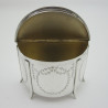 Unusual Half Moon Sterling Silver Tea Caddy or Trinket Box
