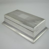 Art Deco Style Sterling Silver Rectangular Curved Body Cigar or Trinket Box
