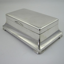 Solid Lid Sterling Silver Rectangular Trinket or Cigar Box (1940)