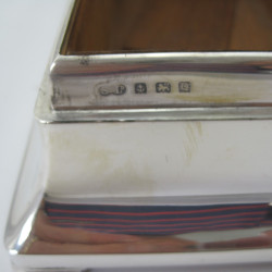 Solid Lid Sterling Silver Rectangular Trinket or Cigar Box