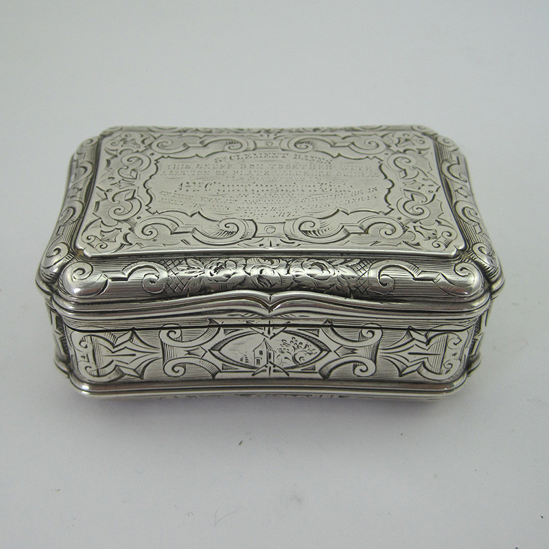 Victorian 7 Troy Ounce Sterling Silver Table Snuff Box (1857)