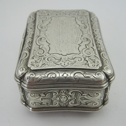 Victorian Sterling Silver Table Snuff Box