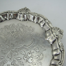 Good Quality George II Sterling Silver Shaped Circular Salver