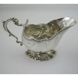 Pair Late Victorian Georgian Style Sterling Silver Sauce Boats