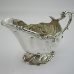Pair Late Victorian Georgian Style Sterling Silver Sauce Boats
