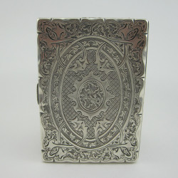 Early Victorian Silver Card Case in a Purse Form (1859)