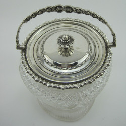 Beautiful Late Victorian Silver and Cut Glass Barrel