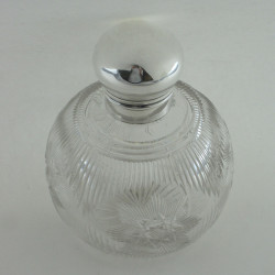 Cut Glass and Silver Topped Perfume Bottle with Original Stopper (1912)