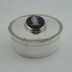 Good Quality Chester Silver Circular Box with Wedgwood Plaque