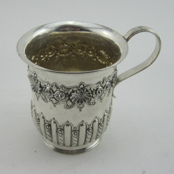 Unusual Design Victorian Silver Child’s or Christening Mug (1884)