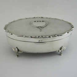 Attractive Elkington & Co Silver Oval Jewellery Box